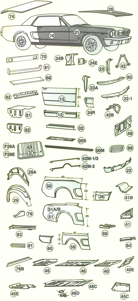 Ford mustang interchangeable parts #7
